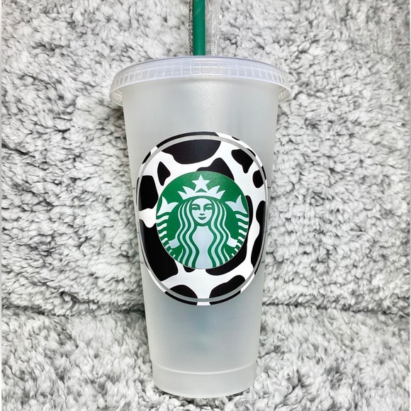 đź–¤Cow Print Starbucks Cup | Personalized Starbucks Cupđź–¤ - Picture 1 of 1